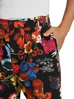 Pleated Floral Shorts