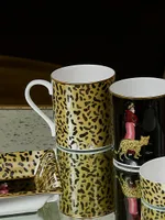 Tug Rice Leopard Print 2-Piece Bone China Mug Set