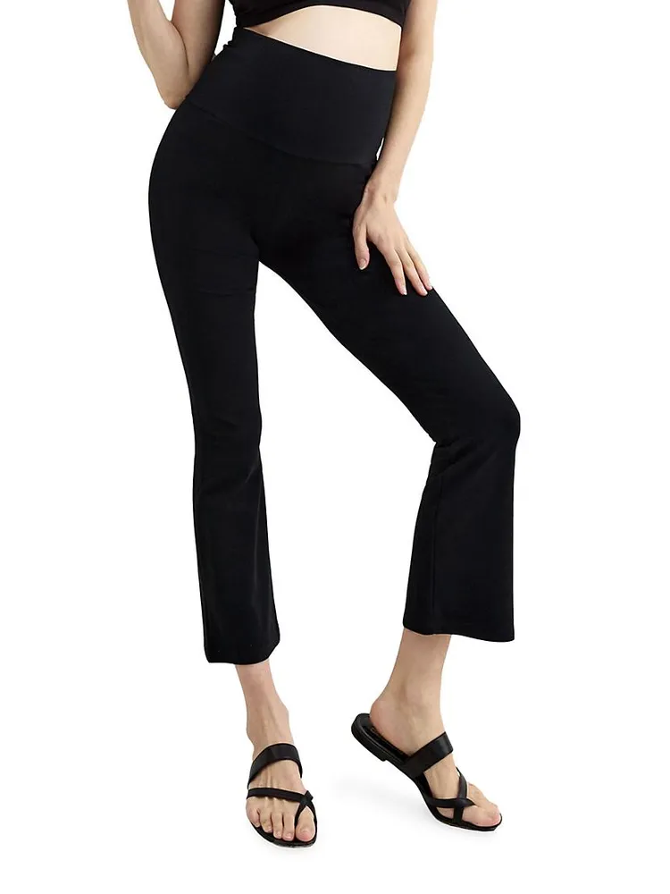 the Ultimate Maternity Over Bump Crop Flare Leggings