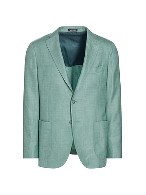 COLLECTION Striped Chevron Wool & Silk-Blend Two-Button Sport Coat