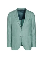 COLLECTION Striped Chevron Wool & Silk-Blend Two-Button Sport Coat