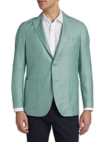 COLLECTION Striped Chevron Wool & Silk-Blend Two-Button Sport Coat