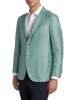 COLLECTION Striped Chevron Wool & Silk-Blend Two-Button Sport Coat