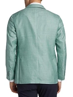 COLLECTION Striped Chevron Wool & Silk-Blend Two-Button Sport Coat