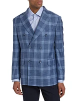 COLLECTION Plaid Wool-Blend Double-Breasted Sport Coat