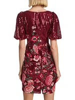 Chrysanthemum Sequin Tulle Cocktail Dress