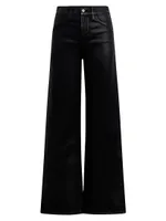 Petite The Mia High-Rise Stretch Coated Wide-Leg Jeans