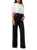 Petite The Mia High-Rise Stretch Coated Wide-Leg Jeans