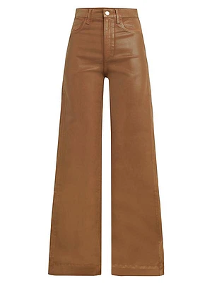 The Mia High-Rise Stretch Coated Wide-Leg Jeans