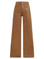 The Mia High-Rise Stretch Coated Wide-Leg Jeans