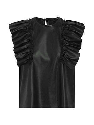 The Margot Faux Leather Top