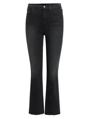 The Callie Mid-Rise Stretch Slim Raw-Hem Jeans