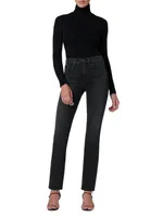 The Callie Mid-Rise Stretch Slim Raw-Hem Jeans