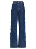 Western High-Rise Loose Wide-Leg Jeans