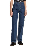 Western High-Rise Loose Wide-Leg Jeans