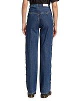 Western High-Rise Loose Wide-Leg Jeans