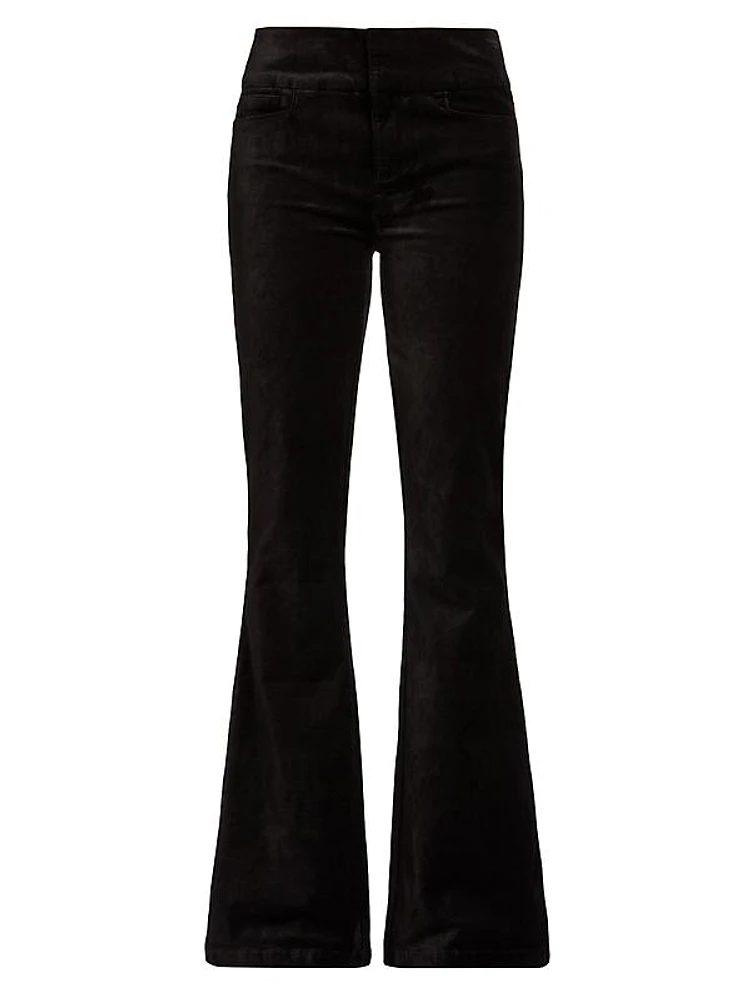 Lou Lou Velvet High-Rise Flare Pants