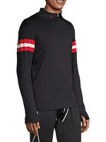 Striped Half-Zip Sweatshirt