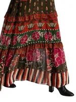 Ainika Floral Tiered Maxi Skirt