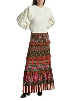 Ainika Floral Tiered Maxi Skirt