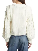 Shaker-Stitch Cropped Sweater