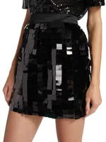 Kinsey Tile Sequin Miniskirt
