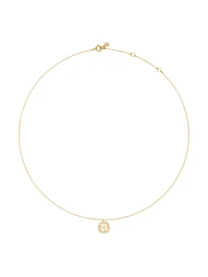 Miller 18K-Gold-Plated Logo Pendant Necklace