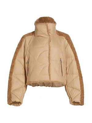 Sharon Mix Media Down Puffer Jacket