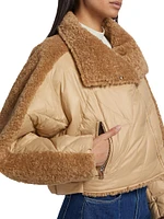 Sharon Mix Media Down Puffer Jacket