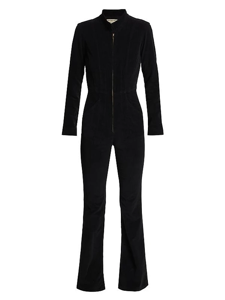 Jayde Long-Sleeve Corduroy Jumpsuit