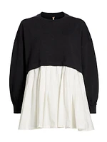 Eleanor Pleated Cotton Sweatshirt