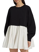 Eleanor Pleated Cotton Sweatshirt