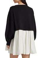 Eleanor Pleated Cotton Sweatshirt