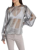 Freya Metallic Semi-Sheer Blouse