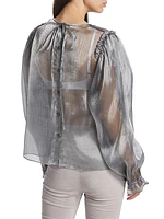 Freya Metallic Semi-Sheer Blouse