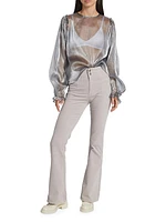 Freya Metallic Semi-Sheer Blouse