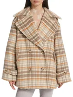 Highlands Oversized Plaid Peacoat