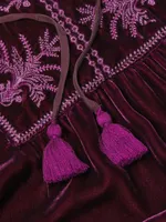 Palmira Embroidered Velvet Blouse
