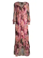 Carina Floral Silk Maxi Dress