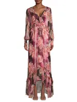 Carina Floral Silk Maxi Dress