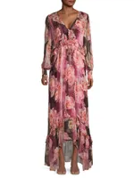 Carina Floral Silk Maxi Dress