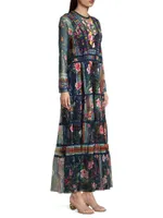 Dayana Embroidered Floral Mesh Dress