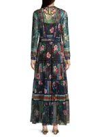 Dayana Embroidered Floral Mesh Dress