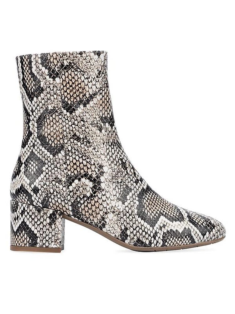 Leonora 53MM Snake-Embossed Leather Boots