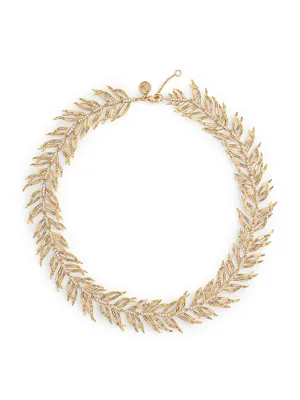 Palm 18K-Gold-Plated & Cubic Zirconia Necklace