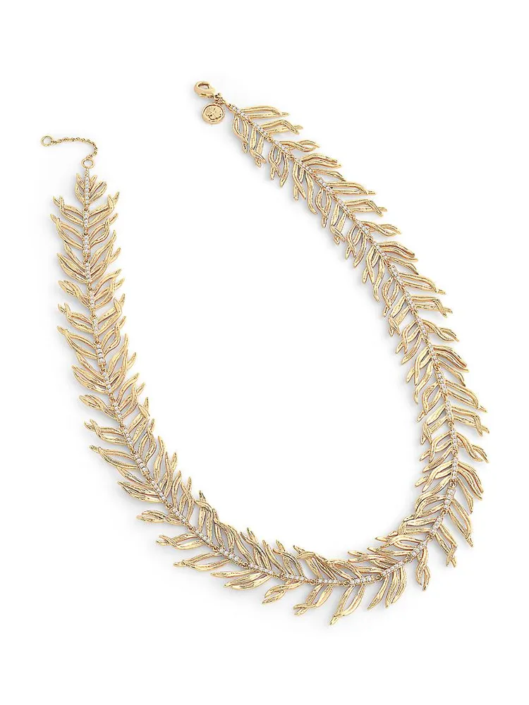 Palm 18K-Gold-Plated & Cubic Zirconia Necklace