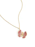 Butterfly 18K Gold-Plated & Cubic Zirconia Pendant Necklace
