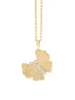 Butterfly 18K-Gold-Plated & Cubic Zirconia Pendant Necklace