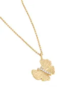Butterfly 18K-Gold-Plated & Cubic Zirconia Pendant Necklace