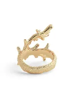 Ocean Coral 18K-Gold-Plated & Cubic Zirconia Ring